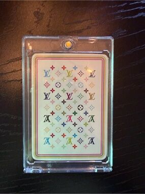 LV playing card in case